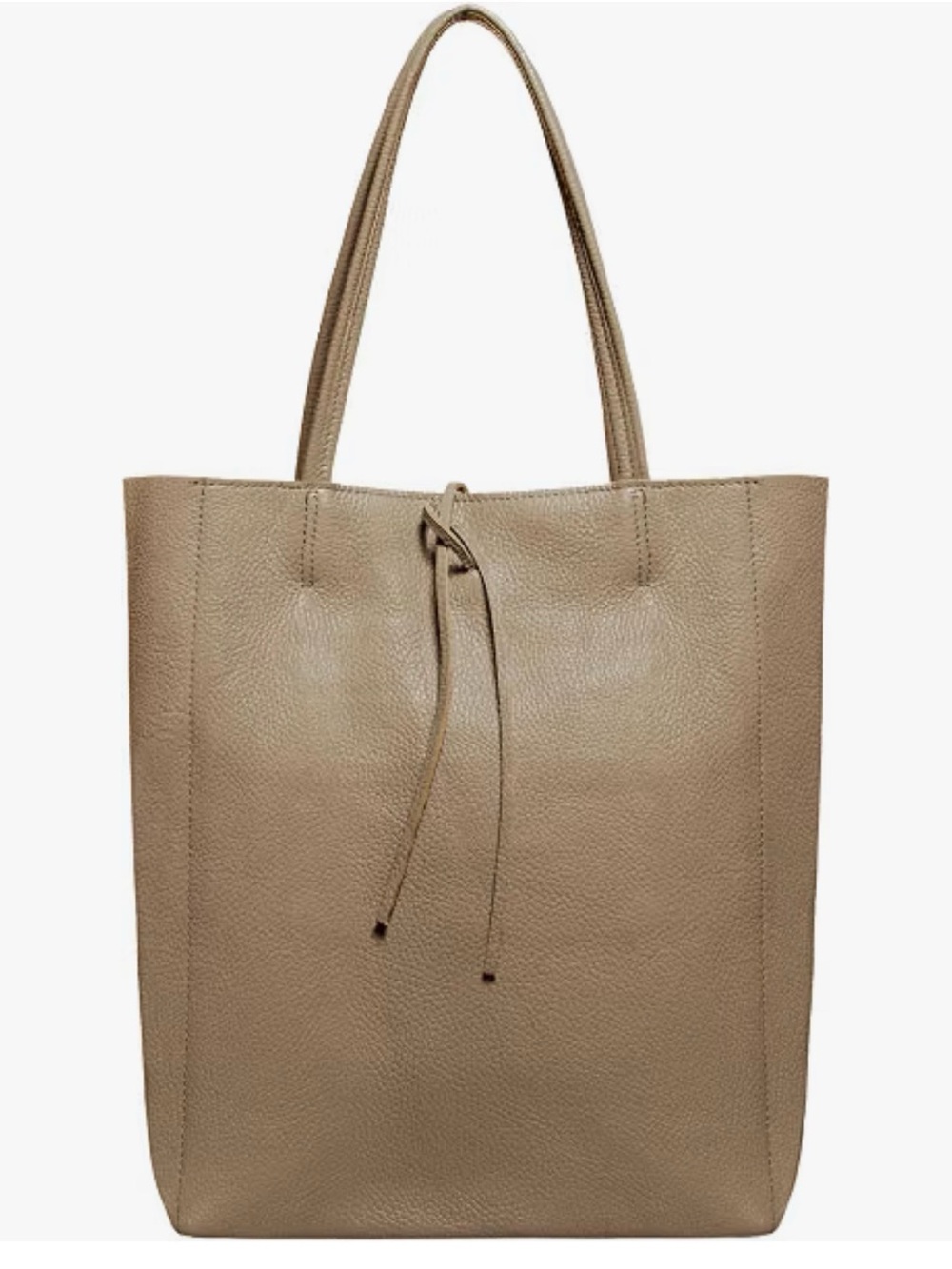 Worn 1x Italian Leather Tote Bag for Women, Large Slouchy Purse Taupe $140